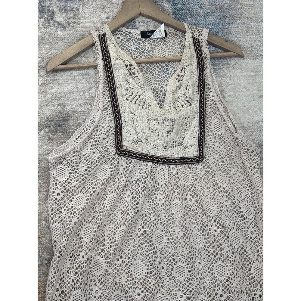 Boho Crochet Lace‎ Tank Top Womens One Size Festival Beach Cover Up Cottagecore